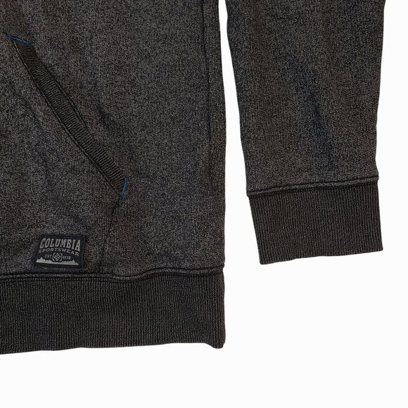 Columbia Mens Heathered Gray 1/4 Zip Pullover Sweatshirt With Kangaroo Pocket L - Picture 6 of 11